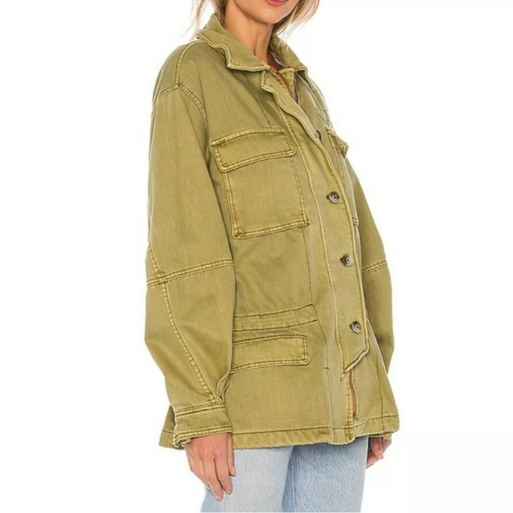 Free People Seize The Day Jacket Army Green Size Large - Picture 6 of 9